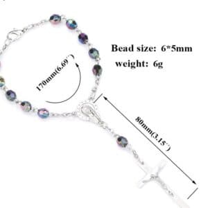 Children’s Cross Rosary Bracelet for Baptism Celebrations, Baptism Gifts product image 2