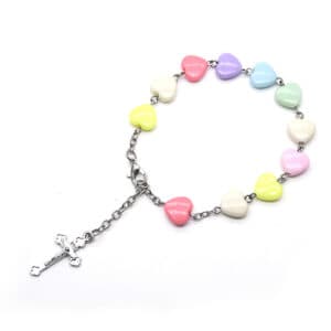 Heart Cross Rosary Bracelet for Baptism Giving, Baptism Gifts product image 3