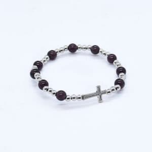 Rosary Cross Bracelet with Purple Beads, Bracelets商品图片 3