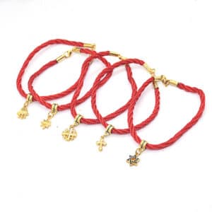 Jerusalem Cross Red Bracelet with Five-Star Palm Accent, Bracelets商品图片 3