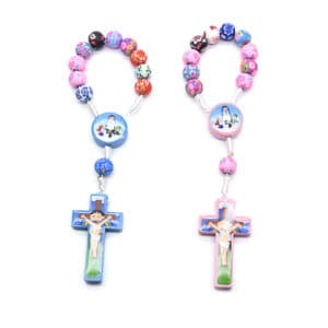 Colorful Children’s Rosary Bracelet with Cross Detail, Bracelets商品图片 3