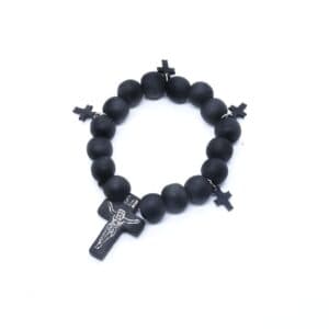 Men's Cross Bead Bracelet with cross detail and beaded styling