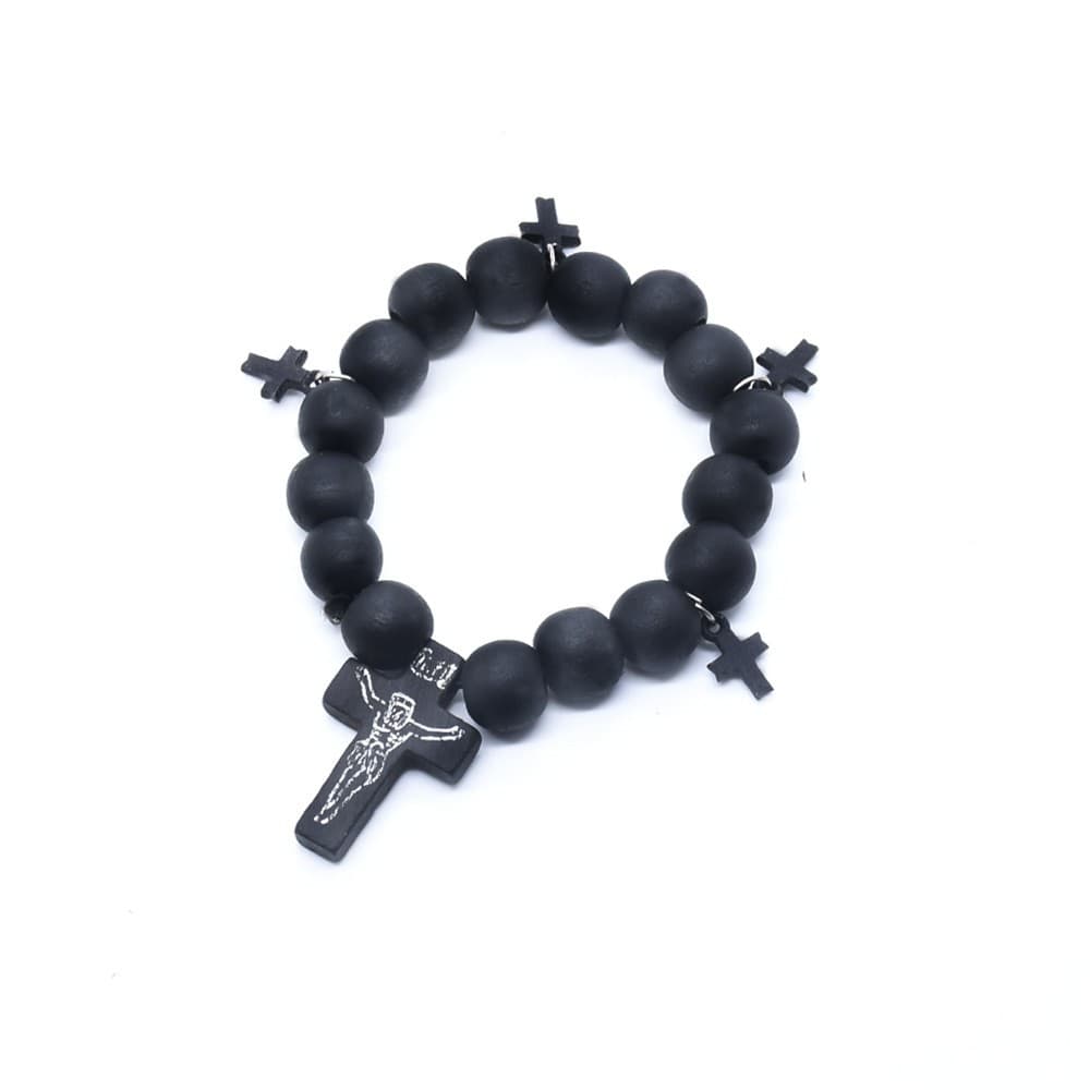 Men's Cross Bead Bracelet with cross detail and beaded styling