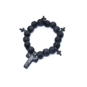 Men’s Cross Bead Bracelet with Flexible Fit, Bracelets商品图片 2