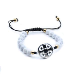 Turquoise Cross Bead Bracelet – Rosary-Inspired Accent, Bracelets商品图片 2