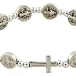 Saint Benedict Cross Beaded Bracelet with central cross and beads