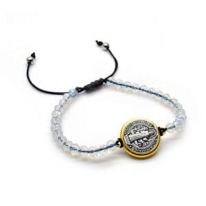 Champagne Gold Saint Benedict Drawstring Bracelet, Bracelets商品图片 2