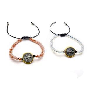 Champagne Gold Saint Benedict Drawstring Bracelet, Bracelets商品图片 4