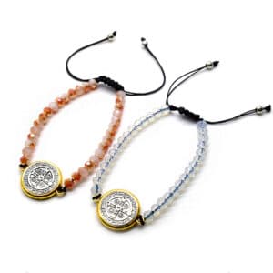 Champagne Gold Saint Benedict Drawstring Bracelet, Bracelets商品图片 5