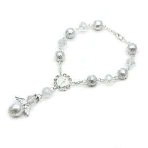 Saint Benedict Angel Cross Bracelet with sparkling faith-inspired details