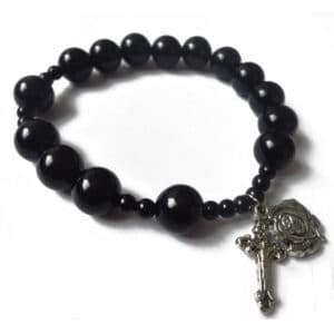 Black Rosary Cross Bracelet for Daily Devotion, Bracelets product image 2