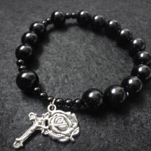 Black Rosary Cross Bracelet for Daily Devotion, Bracelets product image 5