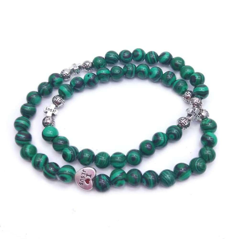 Sacred Heart Cross Bracelet with Maria-inspired faith detail and elastic wrap design