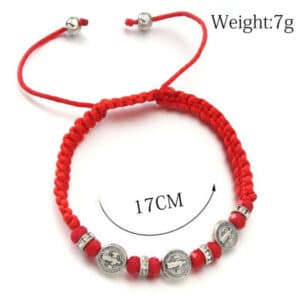 Black Saint Benedict Cross Bracelet with Knot Detail, Bracelets商品图片 3