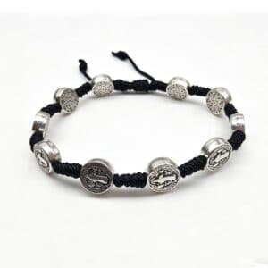 St. Benedict Cross Rosary Bracelet with devotional cross detail