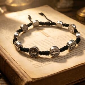 St. Benedict Cross Rosary Bracelet for Prayerful Wear, Bracelets商品图片 4