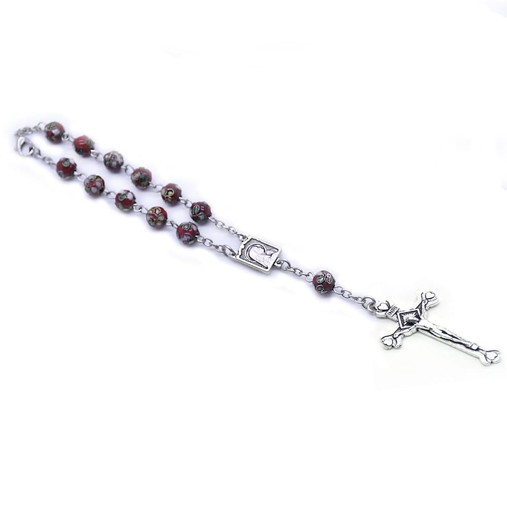 Cloisonne Cross Bracelet with ornamental faith-inspired cross detail