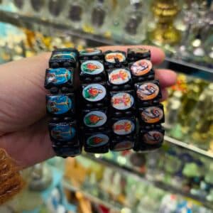 Elastic Rosary Bracelet with Square Color Accents, Bracelets商品图片 2
