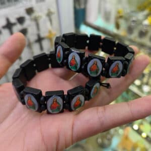 Elastic Rosary Bracelet with Square Color Accents, Bracelets商品图片 5