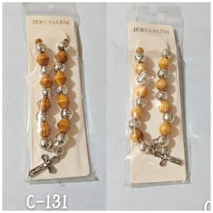 Elastic Cross Bead Bracelet with Angular Details, Bracelets商品图片 2