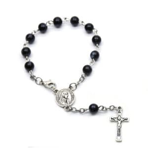 Black Fatima Rosary Bracelet for Devotional Wear, Bracelets商品图片 2