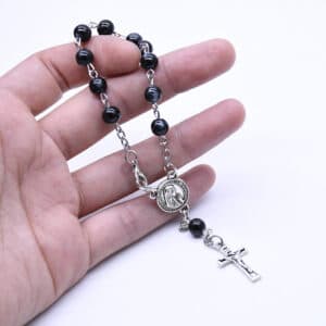 Black Fatima Rosary Bracelet for Devotional Wear, Bracelets商品图片 3