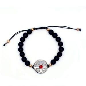 Matte Black Jerusalem Bracelet with woven design