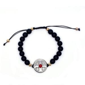Matte Black Jerusalem Bracelet with Woven Detail, Bracelets商品图片 2