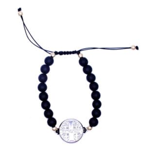 Matte Black Jerusalem Bracelet with Woven Detail, Bracelets商品图片 3