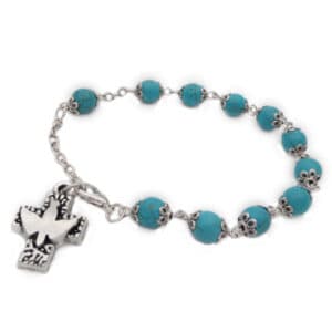 Dove Cross Rosary Bracelet with Adjustable Clasp, Bracelets商品图片 3