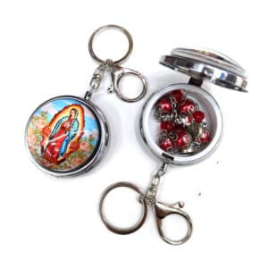 Our Lady of Guadalupe Rosary Bracelet Case with Keychain Charm, Bracelets商品图片 5
