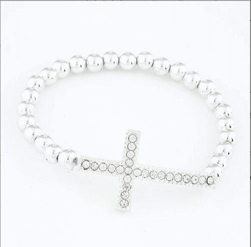 Stretch Cross Wish Bracelet with decorated cross detail