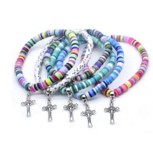 Colorful Cross Bead Bracelet for Everyday Faith, Bracelets商品图片 3