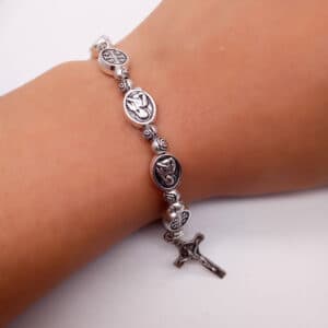 Stretch Cross Bead Rosary Bracelet, Bracelets商品图片 2