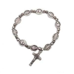 Stretch Cross Bead Rosary Bracelet, Bracelets商品图片 3