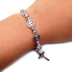Stretch Cross Bead Rosary Bracelet, Bracelets商品图片 4