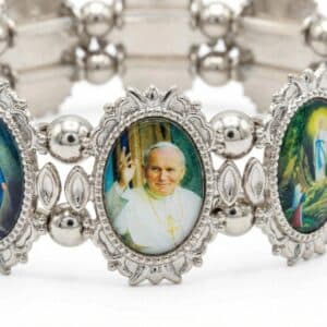 Silver Tone Portrait Bead Bracelet, Bracelets商品图片 4