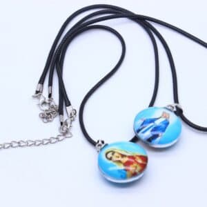 Double-Sided Crucifix Pendant Necklace with figure imagery on both sides