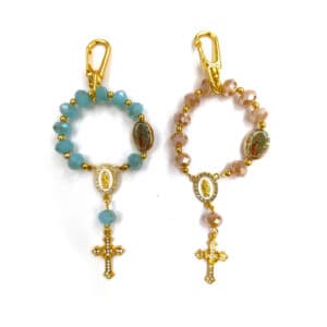 Blue Faceted Our Lady of Guadalupe Rosary Keychain, Rosaries商品图片 2
