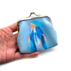 Virgin Mary Rosary Pouch with clip closure