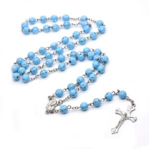 Dotted Bead Cross Rosary Necklace, Rosaries商品图片 2