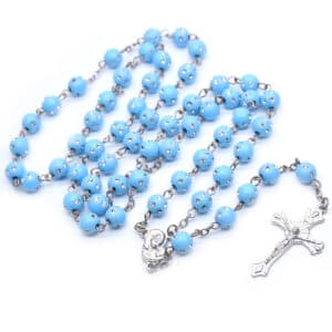 Dotted Bead Cross Rosary Necklace, Rosaries商品图片 3