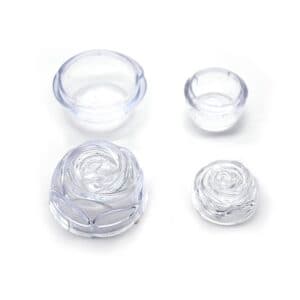 Transparent Rose Rosary Presentation Box with decorative floral styling