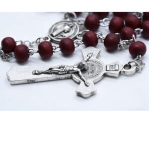Burgundy Saint Benedict Rosary with Cross, Rosaries product image 5