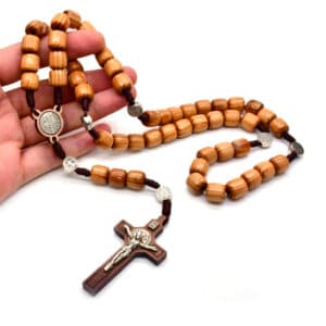 Cord-Braided Cylindrical Bead Rosary with Cross, Rosaries product image 5