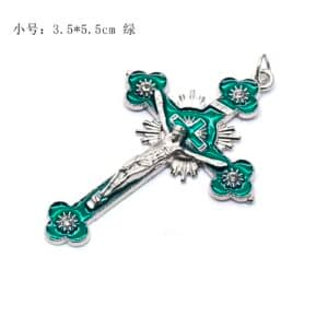 Floral Cross Rosary Pendant Accessory for DIY Designs, Rosary Accessories product image 2