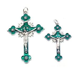 Floral Cross Rosary Pendant Accessory for DIY Designs, Rosary Accessories product image 3