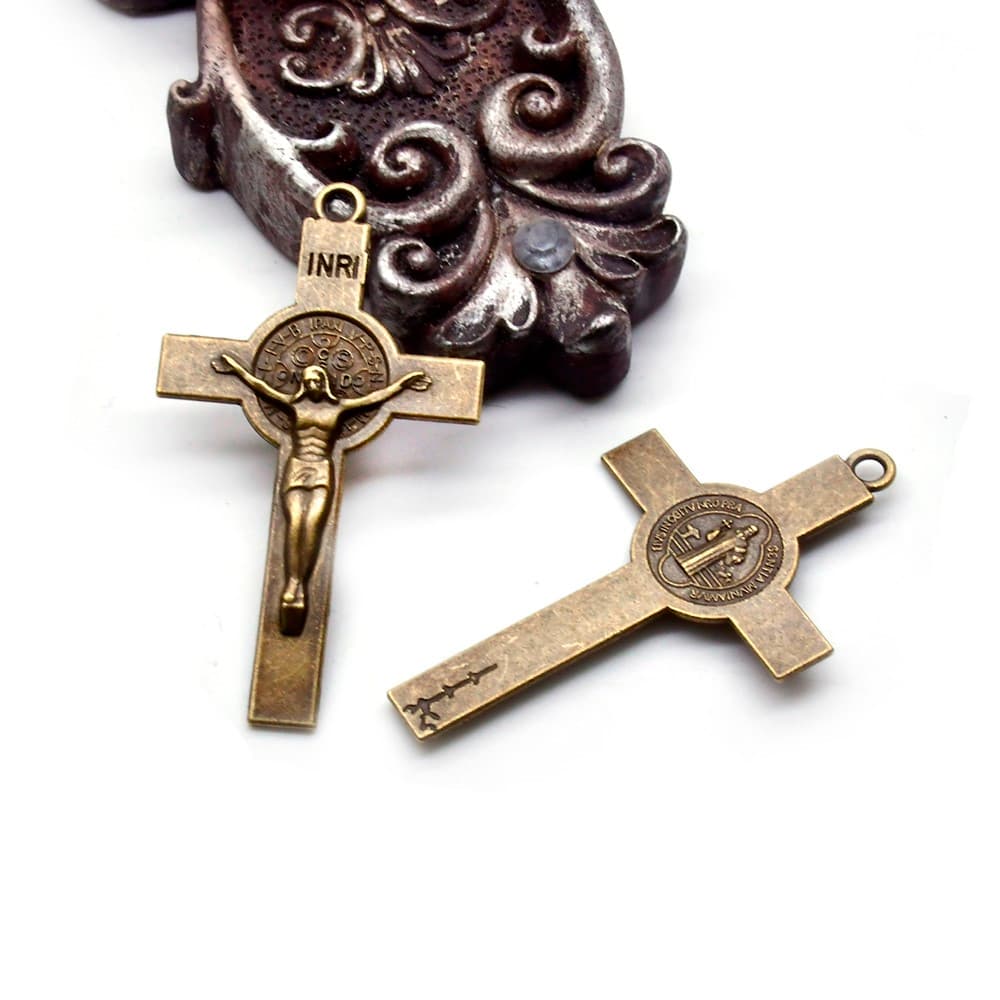 Cross pendant rosary accessory for custom devotional jewelry designs