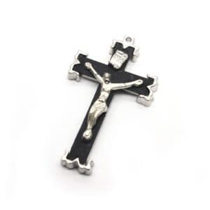 Black Cross Rosary Pendant accessory for rosary necklace DIY designs
