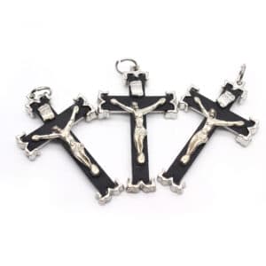 Black Cross Rosary Pendant for DIY Necklace Designs, Rosary Accessories product image 3